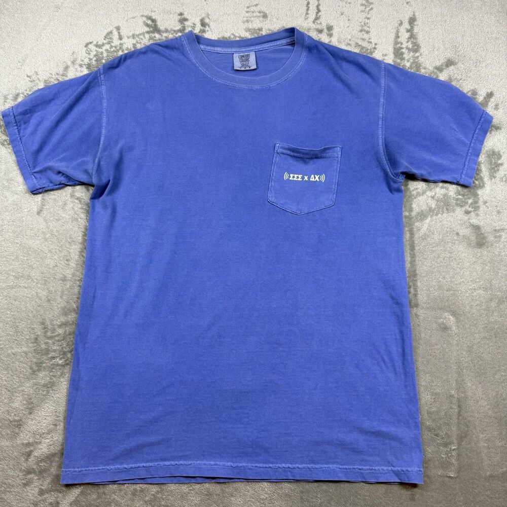 Comfort Colors Shirt Men’s Medium Blue Greek Song 2020 Crew Short Sleeve Regular